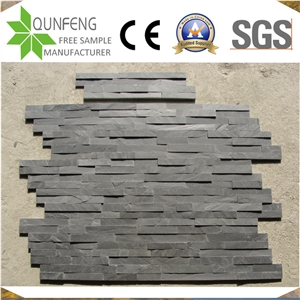 China Natural Black Split Face Culture Stone Z Slate Panel